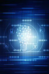  bulb future technology, innovation background, creative idea concept 