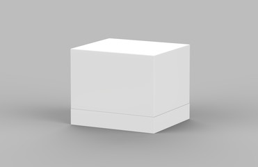 Hard cardboard box mock up template on isolated white background, ready for your design presentation, 3d illustration.