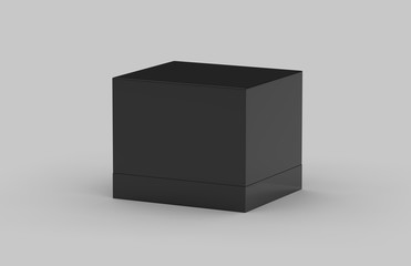 Hard cardboard box mock up template on isolated white background, ready for your design presentation, 3d illustration.