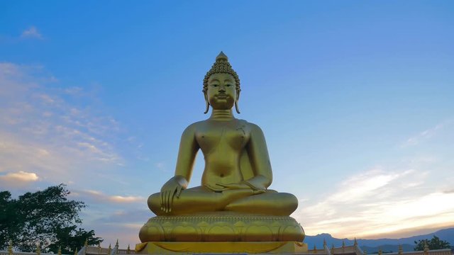 Time Lapse budda statue in Chiang Rai Thailand.