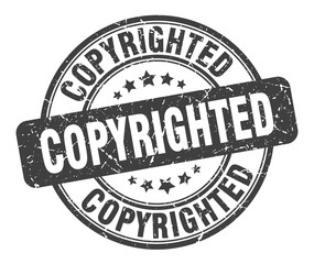 copyrighted stamp. copyrighted round grunge sign. copyrighted