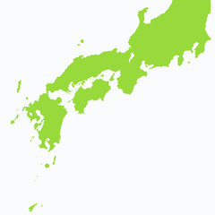 日本地図　地図　日本列島　日本　図形　北海道　本州　四国　九州