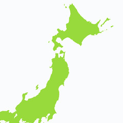 日本地図　地図　日本列島　日本　図形　北海道　本州　四国　九州