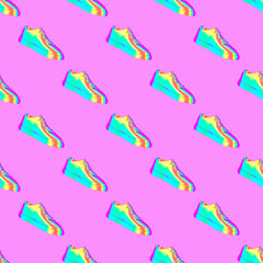 Fototapeta premium Seamless pattern. Sport sneakers..Use for t-shirt, greeting cards, wrapping paper, posters, fabric print.