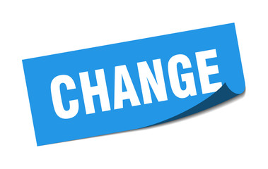 change sticker. change square isolated sign. change