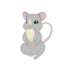 Little mouse in cartoon style