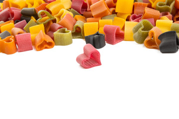 italian pasta hearts isolated