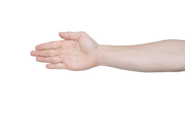 hand isolated on white background, clippig path