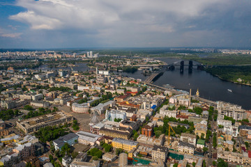 Fototapeta premium View of the Dnieper embankment, river station