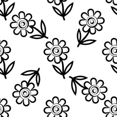 Flower Icon, Abstract Flower Seamless Pattern