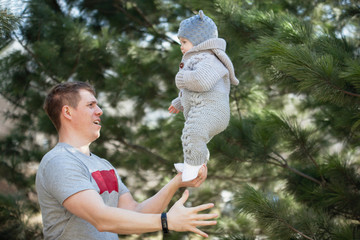 Happy father and child.