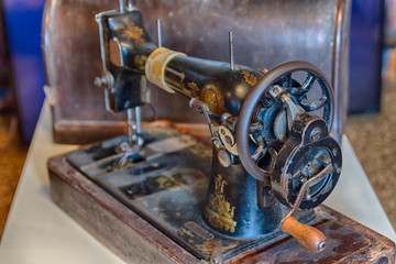 Old vintage retro sewing machine