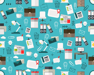 Vector flat seamless texture pattern an office .