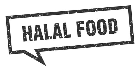 halal food sign. halal food square speech bubble. halal food