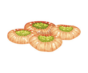 Flat baklava. Vector illustration on white background.