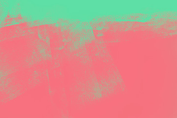 Fototapeta premium coral pink and mint green paint background texture with brush strokes