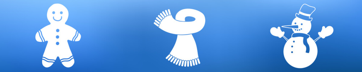 Weihnachten Symbol Set blau