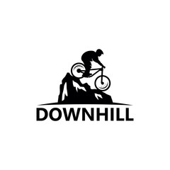 Mountain Bike Downhill Logo Template Design Vector, Emblem, Design Concept, Creative Symbol, Icon