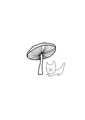 Cat with mushroom 