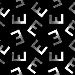 Seamless pattern with letters E on black