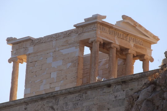 Athens, Greece - July 20, 2019: The Parthenon on the Acropolis of Athens, a UNESCO heritage site