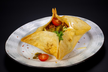 Crispy pie with minced meat