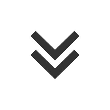 Arrow, down icon. Vector illustration, flat design.