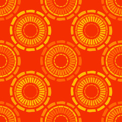 Polka dots seamless pattern. Mosaic of ethnic figures. Patterned texture. Geometric background. Can be used for wallpaper, textile, invitation card, wrapping, web page background.