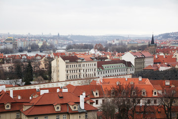 Fototapeta na wymiar Panorama of Mala Strana opening from Prague Castle, Czech Republic 