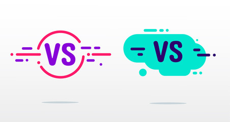 Set of versus logo vs letters for sports and fight competition. Flat simple design. MMA, Battle, vs match, game concept competitive vs. eps 10 Vector illustration