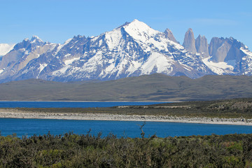 Cordillera del Paine im Torres del Paine Nationalpark. Patagonien. Chile