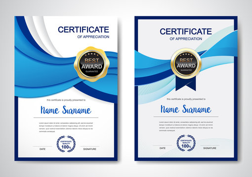 Certificate Template Clean And Modern For Diploma, Official Or Different Awards Vector Illustration