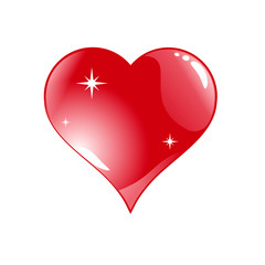 Big Red Heart, Isolated On White Background, Vector Illustration