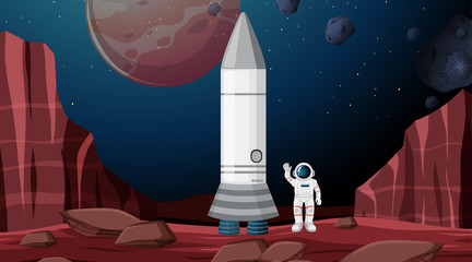 Astronaut and rocket scene