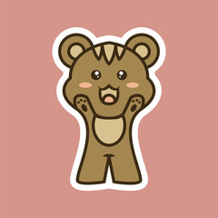 Happy Bear Cartoon Concept Vector Illustration Suitable For Logo, Wallpaper, Banner, Background, Card, Book Illustration, Logo, T-Shirt Design, Sticker, Cover, etc