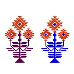 Handmade ethnic flower. embroidery. vector.