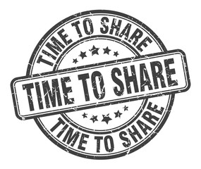 time to share stamp. time to share round grunge sign. time to share