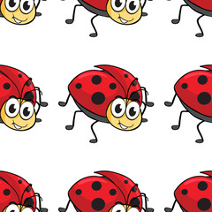 Fototapeta premium Seamless pattern tile cartoon with , ladybug