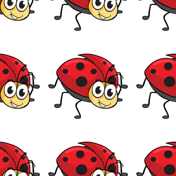 Seamless pattern tile cartoon with , ladybug