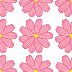Seamless pattern tile cartoon with flowers,