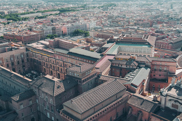 View on the Vatican museum and Rome, Italy.