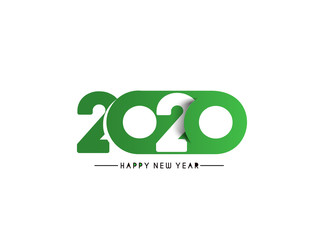 Happy New Year 2020 Text Design  Patter, Vector illustration.