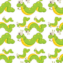 Seamless pattern tile cartoon with caterpillar