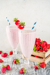 Strawberry smoothie or milkshake