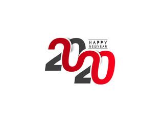 Happy New Year 2020 Text Design  Patter, Vector illustration.