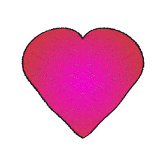 Pink heart two-color gradient with texture. Valentines Day. Vector illustration on isolated background.