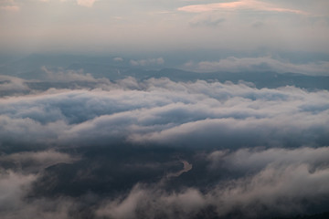 fog and cloud mountain valley landscape