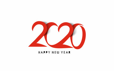 Happy New Year 2020 Text Design  Patter, Vector illustration.