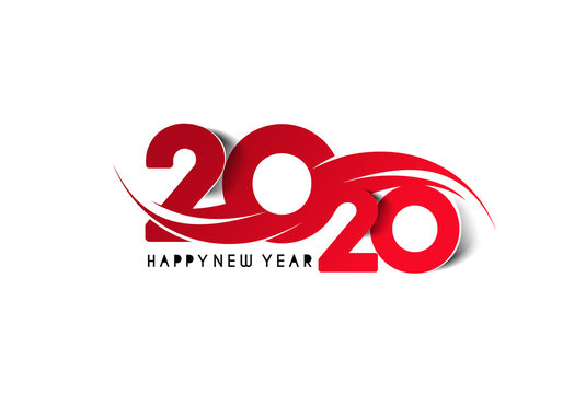 Happy New Year 2020 Text Design  Patter, Vector illustration.