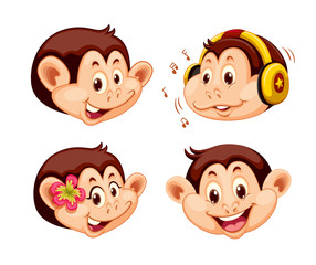 Cute monkey in human-like pose isolated